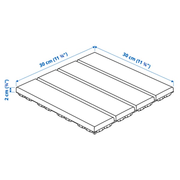 RUNNEN - RUNNEN Floor decking, outdoor, dark grey, 0.81 m²