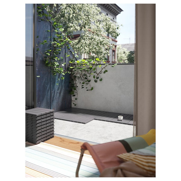 RUNNEN floor decking, outdoor, dark grey, 0.81 m²