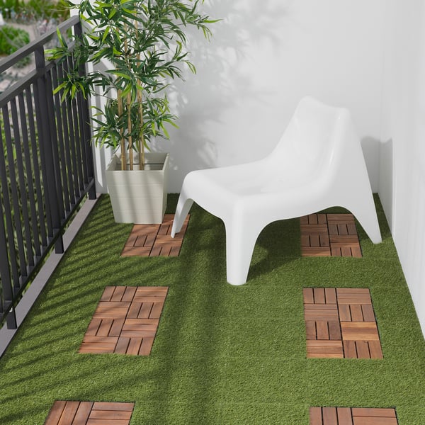 RUNNEN - RUNNEN Floor decking, outdoor, artificial grass, 0.81 m²