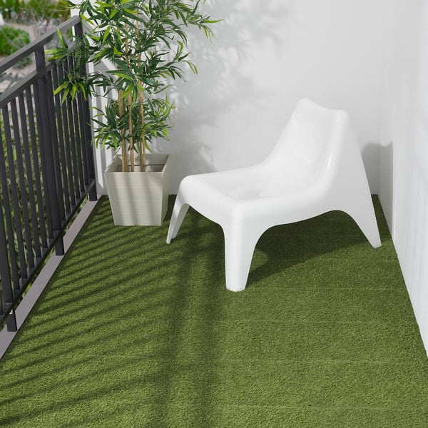 RUNNEN - RUNNEN Floor decking, outdoor, artificial grass, 0.81 m²