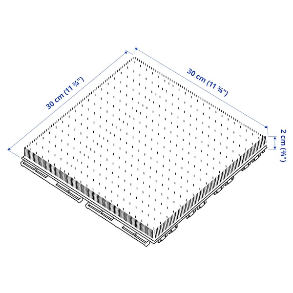 RUNNEN floor decking, outdoor, textile dark grey, 0.81 m²