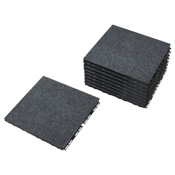 RUNNEN floor decking, outdoor, textile dark grey, 0.81 m²