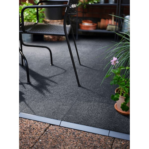 RUNNEN floor decking, outdoor, textile dark grey, 0.81 m²