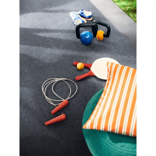 RUNNEN floor decking, outdoor, textile dark grey, 0.81 m²