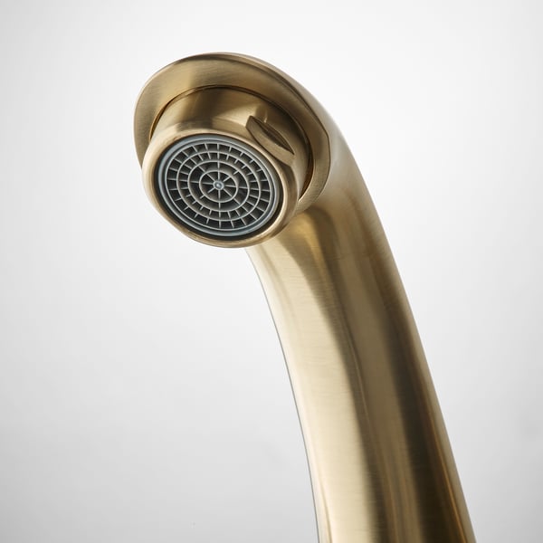 RUNSKÄR wash-basin mixer tap, brass-colour