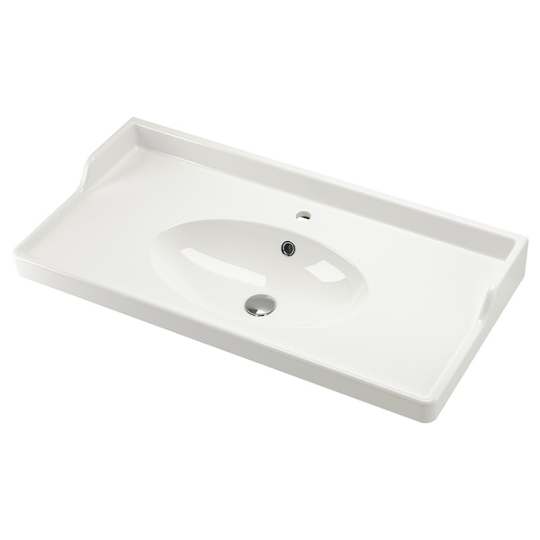 RUTSJÖN - Washbasin, white, 102x49 cm