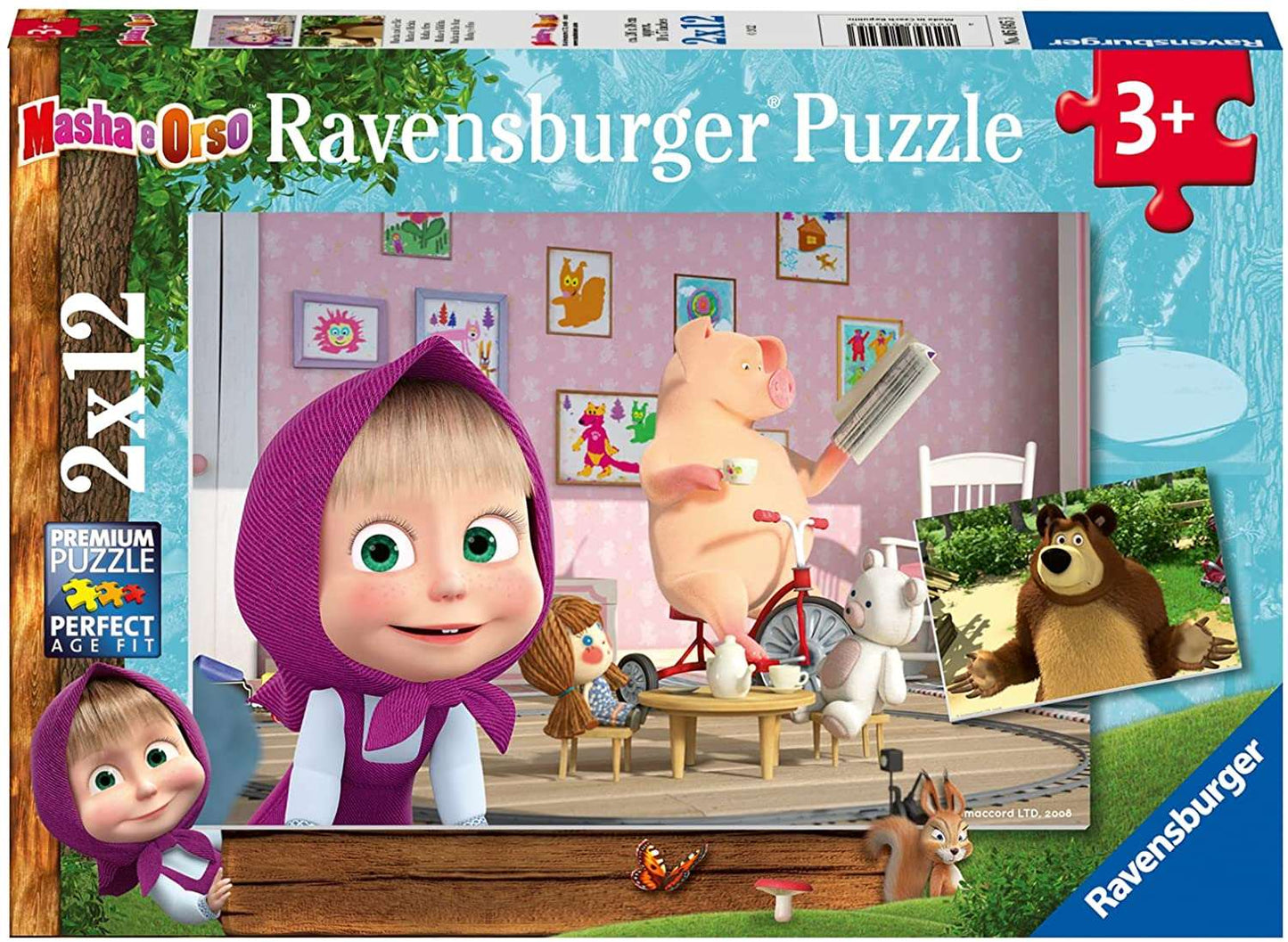 2 12 Piece Puzzles Masha And The Bear - best price from Maltashopper.com RVB05645