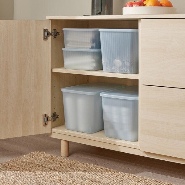 Ikea RYKTA - Storage box with lid, transparent grey-blue, 24x36x23 cm/14.5 l