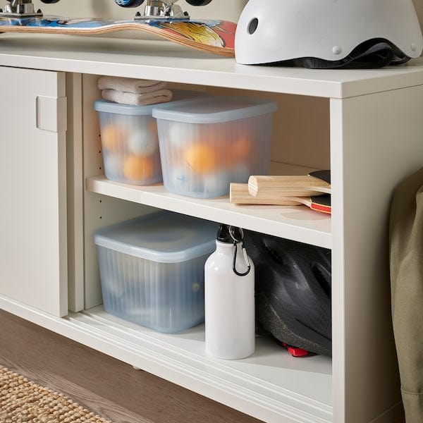 Ikea RYKTA - Storage box with lid, transparent grey-blue, 18x24x12 cm/3.5 l