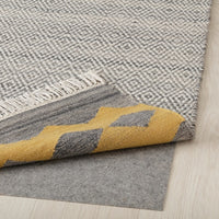 RYSSGRÄS - Rug, flatwoven, grey-yellow/handmade, 200x300 cm