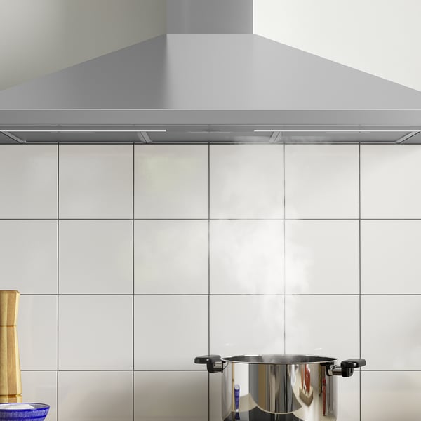 RYTMISK wall mounted extractor hood, stainless steel, 90 cm