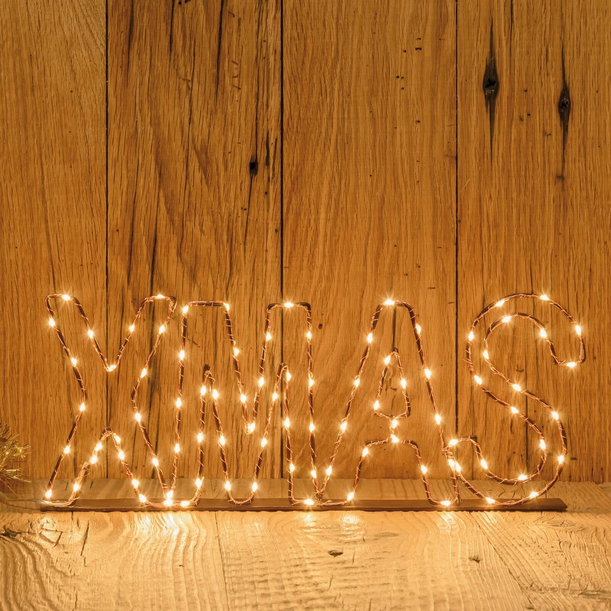 3D XMAS INSCRIPTION METAL FRAME MICROLED WARM WHITE 1.5MM FIXED LIGHT CABLE 4M+40XH15CM