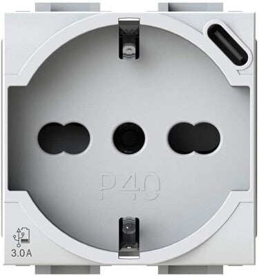 10/16A SCHUKO SOCKET WITH USB-C COMPATIBLE