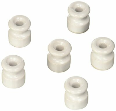 6 CERAMIC SCREW INSULATORS DIA 18MMB
