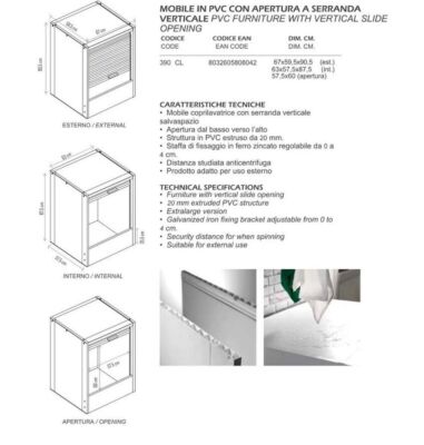 ICE WASHING MACHINE CABINET W 67 D 59.5 H 90.5C