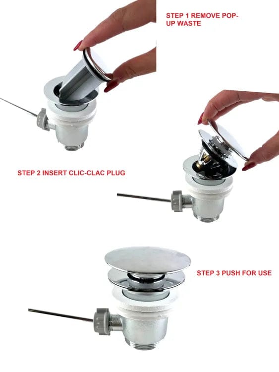 Bricocenter TAPPO SALTARELLO UNIVERSALE MECCANISMO CLICK CLACK IN OTTONE CROMO