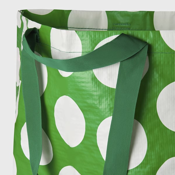 SÄCKKÄRRA - SÄCKKÄRRA Carrier bag, white/green, 18x45x45 cm/36 l