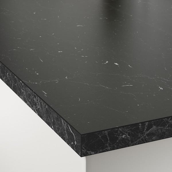 Ikea SÄLJAN - Worktop, black marble effect/laminate, 246x3.8 cm