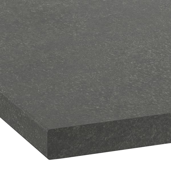 SÄLJAN custom made worktop, dark grey stone effect/laminate, 30-45x3.8 cm