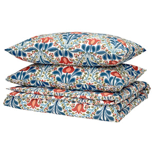 SÄTERVIDE duvet cover and 2 pillowcases, multicolour/floral pattern, 240x220/50x80 cm