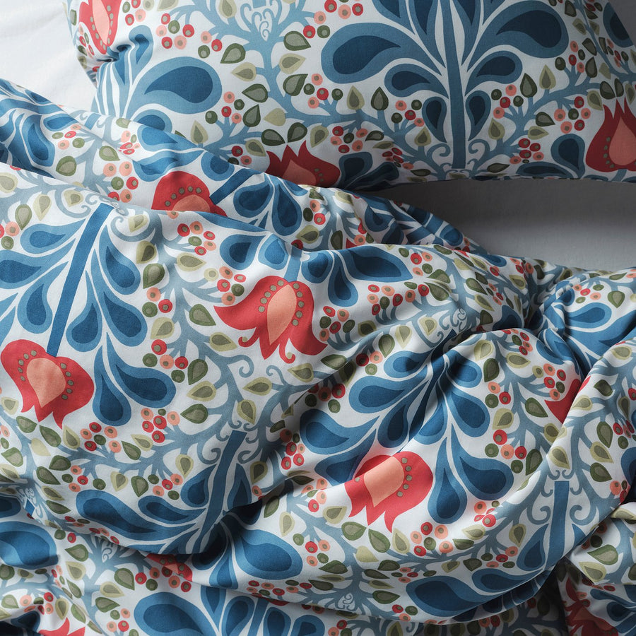 SÄTERVIDE duvet cover and pillowcase, multicolour/floral pattern, 150x200/50x80 cm
