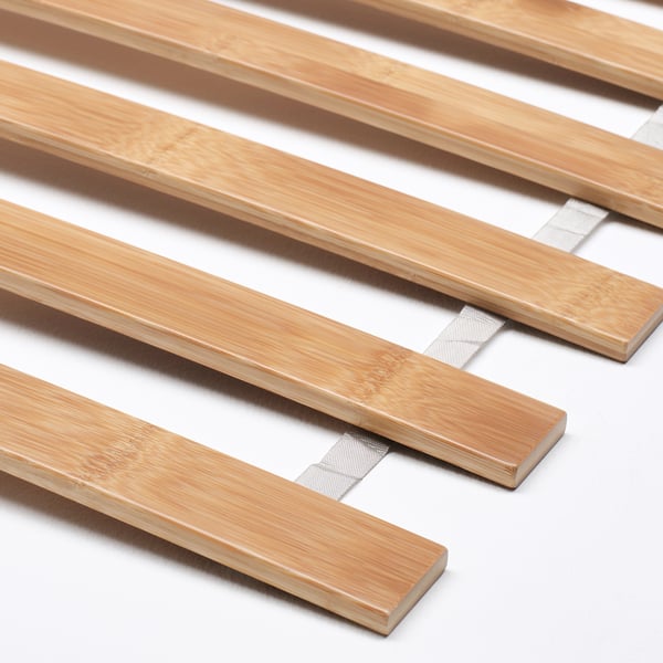 SAGESUND upholstered bed frame, Diseröd brown/Lindbåden, 180x200 cm