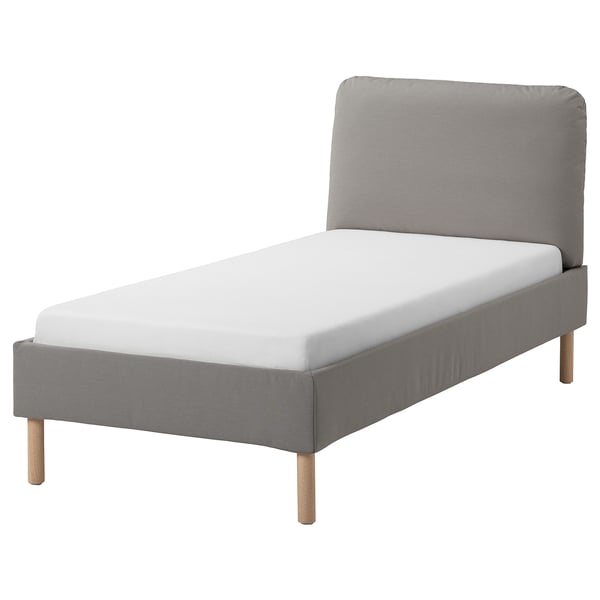 SAGESUND upholstered bed frame, Diseröd brown, 90x200 cm