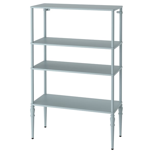 SÅGMÄSTARE shelving unit, light grey-blue, 83x36x128 cm