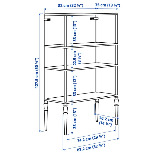 SÅGMÄSTARE - SÅGMÄSTARE Shelving unit, light grey-blue, 83x36x128 cm