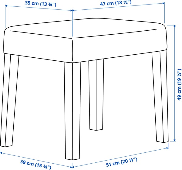 SAKARIAS Stool - Black/Kvillsfors ,