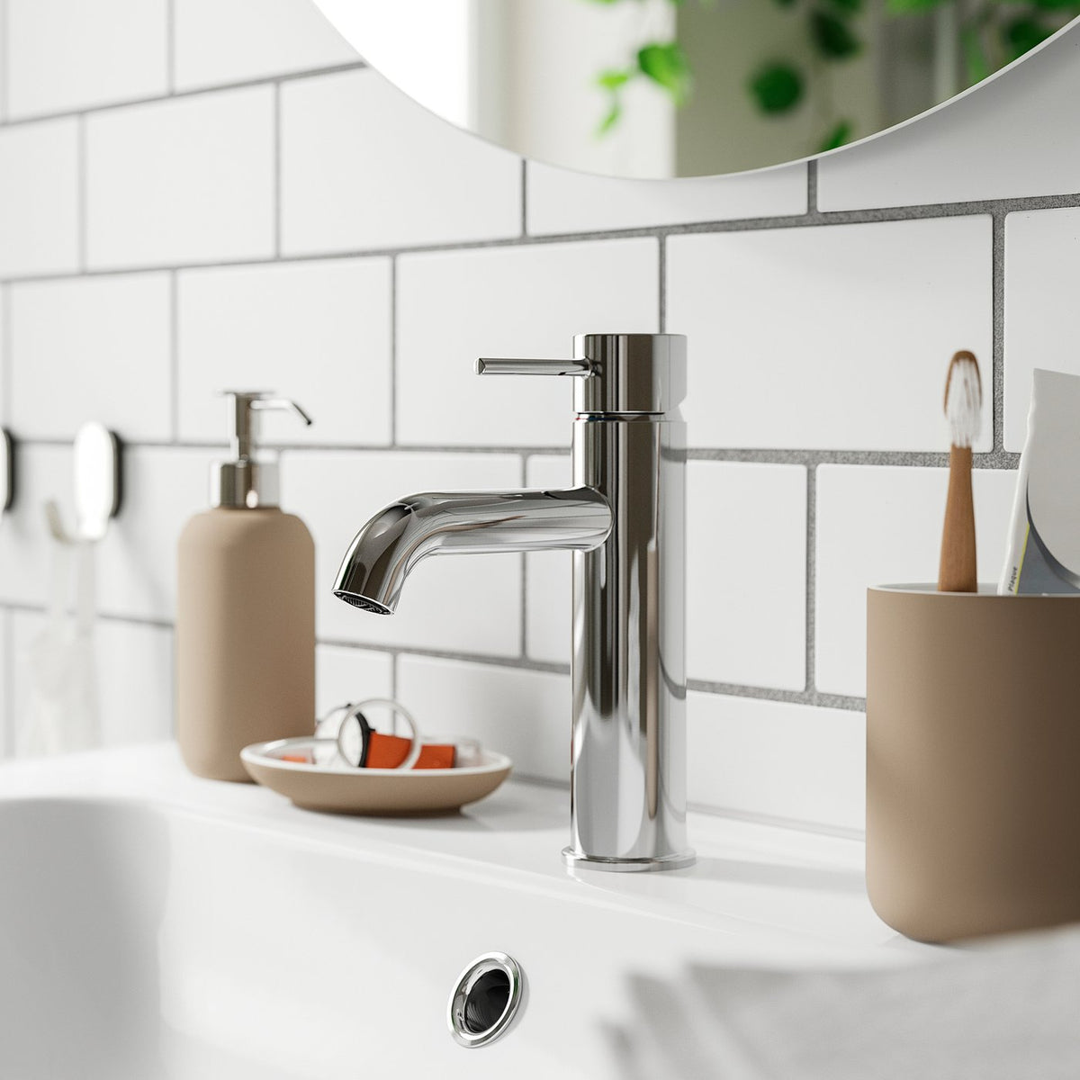SALLSJÖN bathroom mixer tap top lever, chrome-plated, M