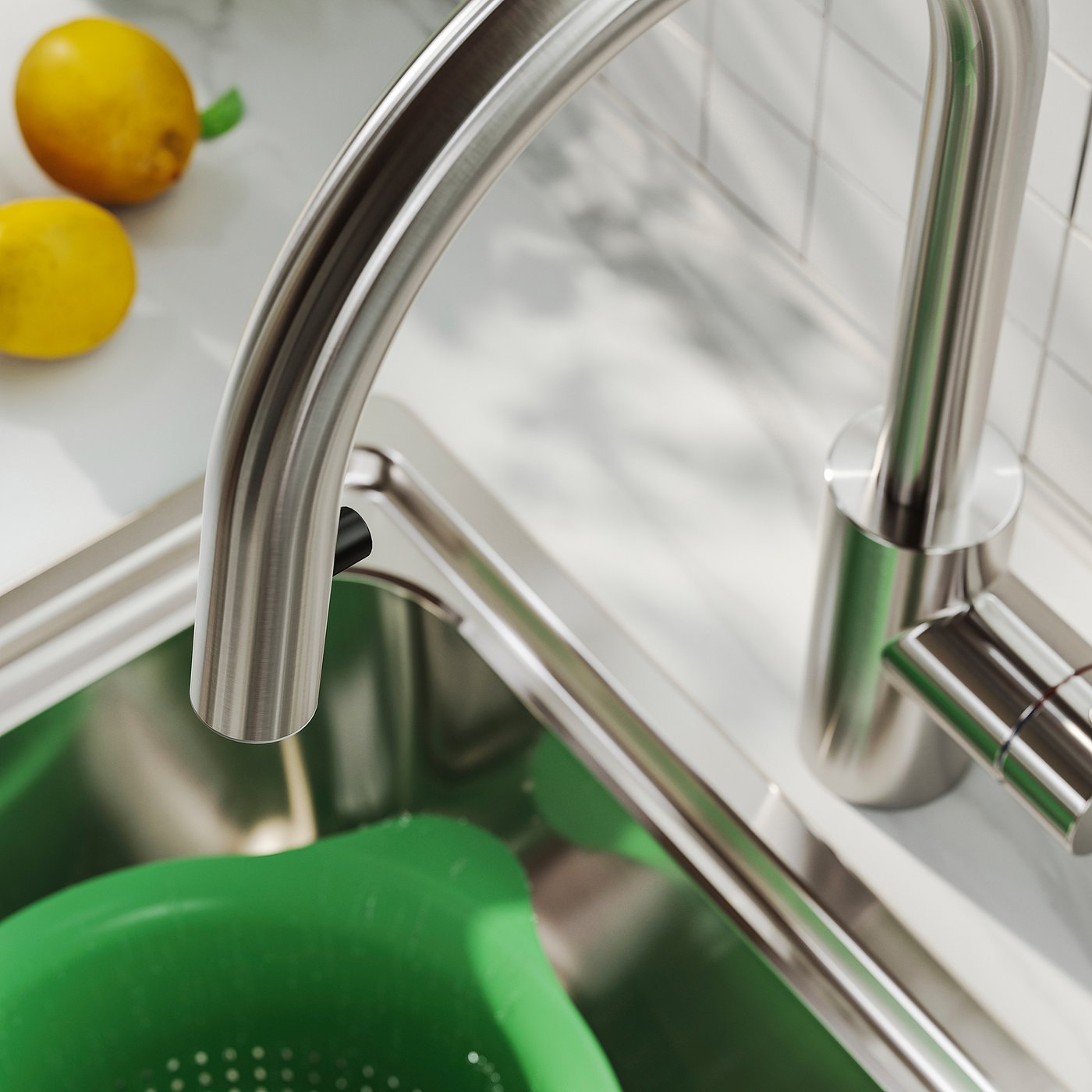 SALLSJÖN kitchen mixer tap pull out, stainless steel colour