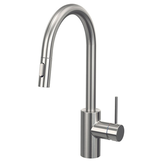 SALLSJÖN kitchen mixer tap pull out w spray, stainless steel colour