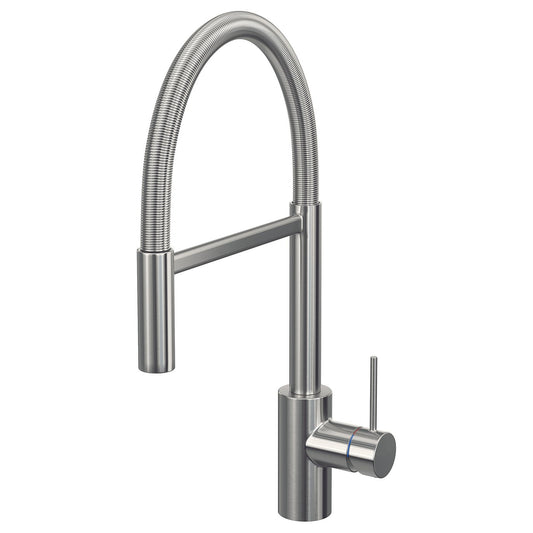 SALLSJÖN kitchen mixer tap pull down w spray, stainless steel colour