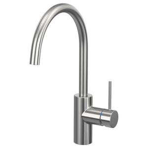SALLSJÖN kitchen mixer tap single side lever, stainless steel colour