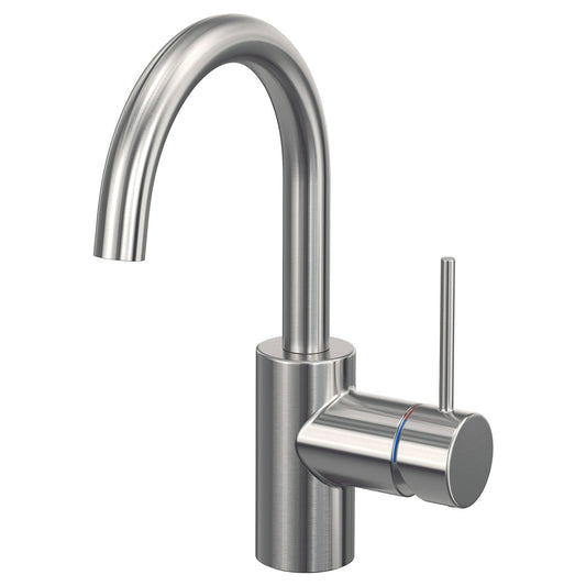 SALLSJÖN mixer tap single side lever, stainless steel colour