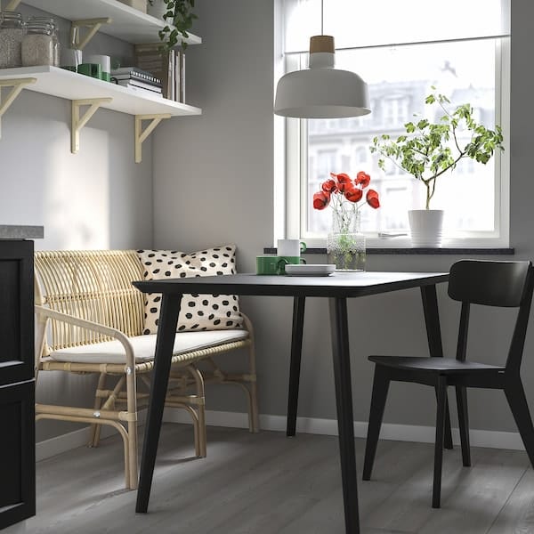 Ikea SALNÖ / GRYTTOM - Bench with cushion, rattan/Gransel natural arms