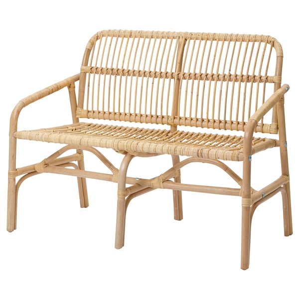 SALNÖ bench, rattan, 113x84x58 cm