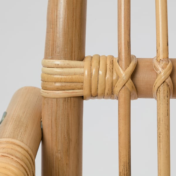 SALNÖ chair with armrests, rattan, 48x84x58 cm