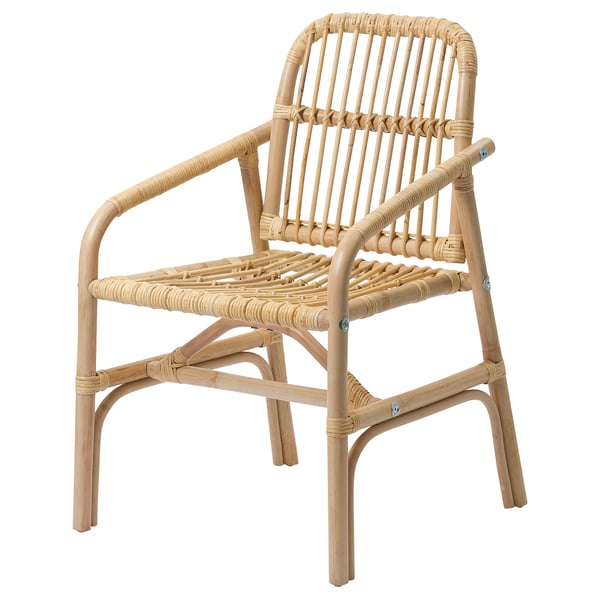 SALNÖ chair with armrests, rattan, 58x84x58 cm