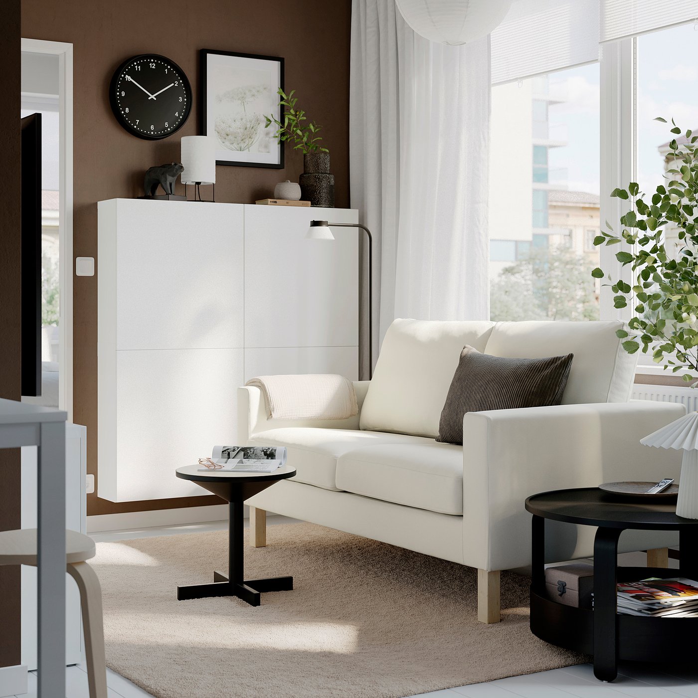 SALTSJÖBADEN 2-seat sofa, Blekinge white, 164x90x88 cm