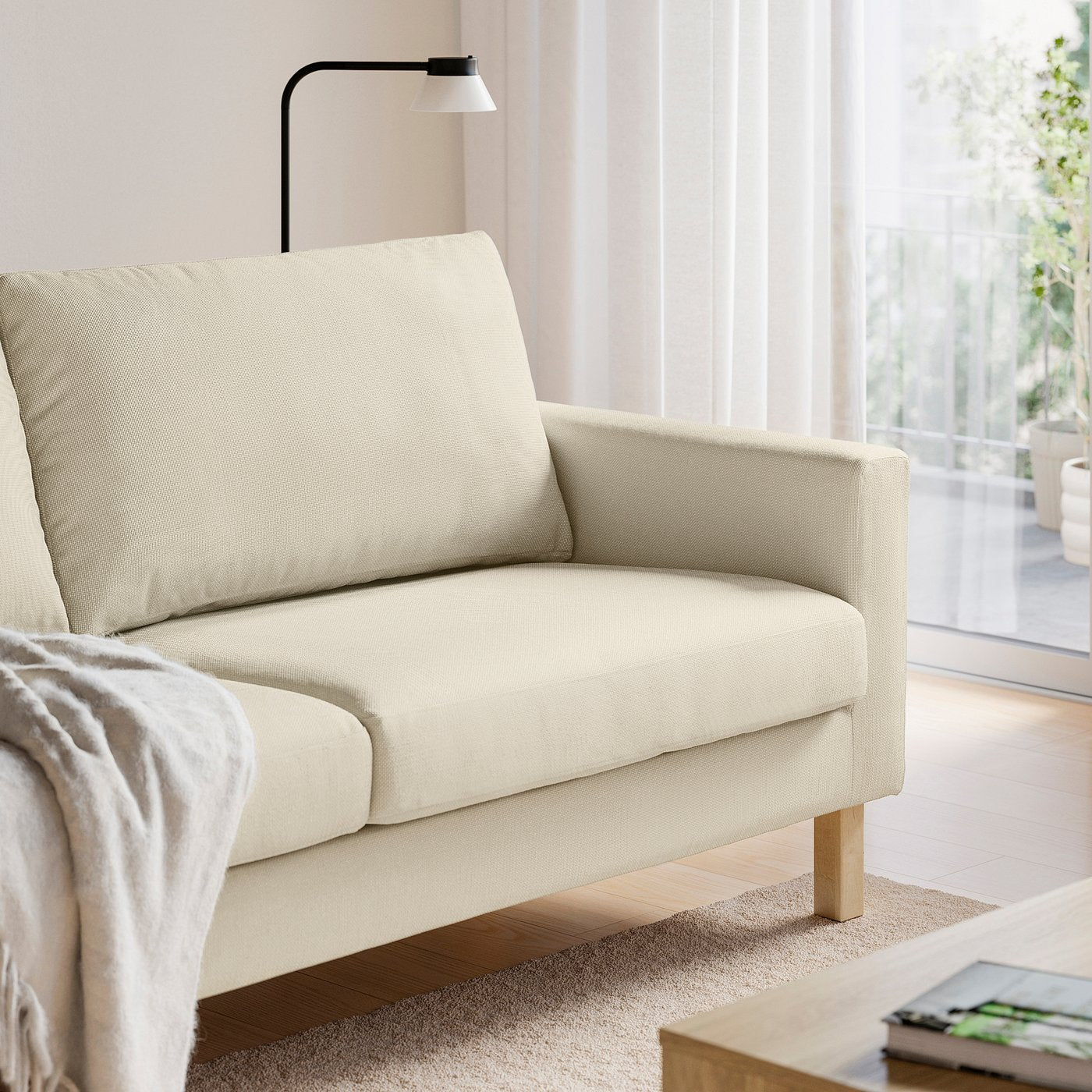 SALTSJÖBADEN 2-seat sofa, Fridtuna light beige, 164x90x88 cm