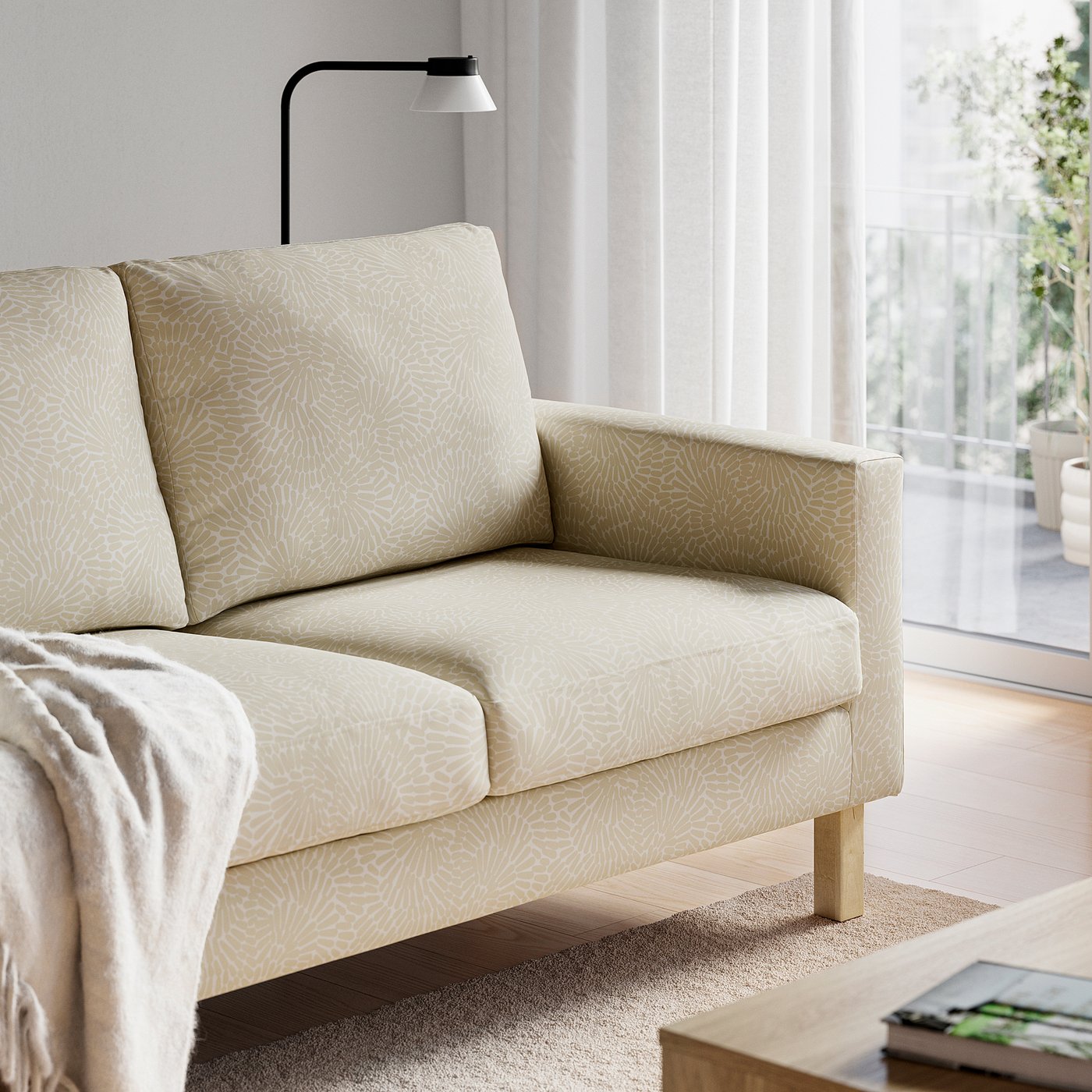SALTSJÖBADEN 2-seat sofa, Vittangi light beige/white, 164 cm