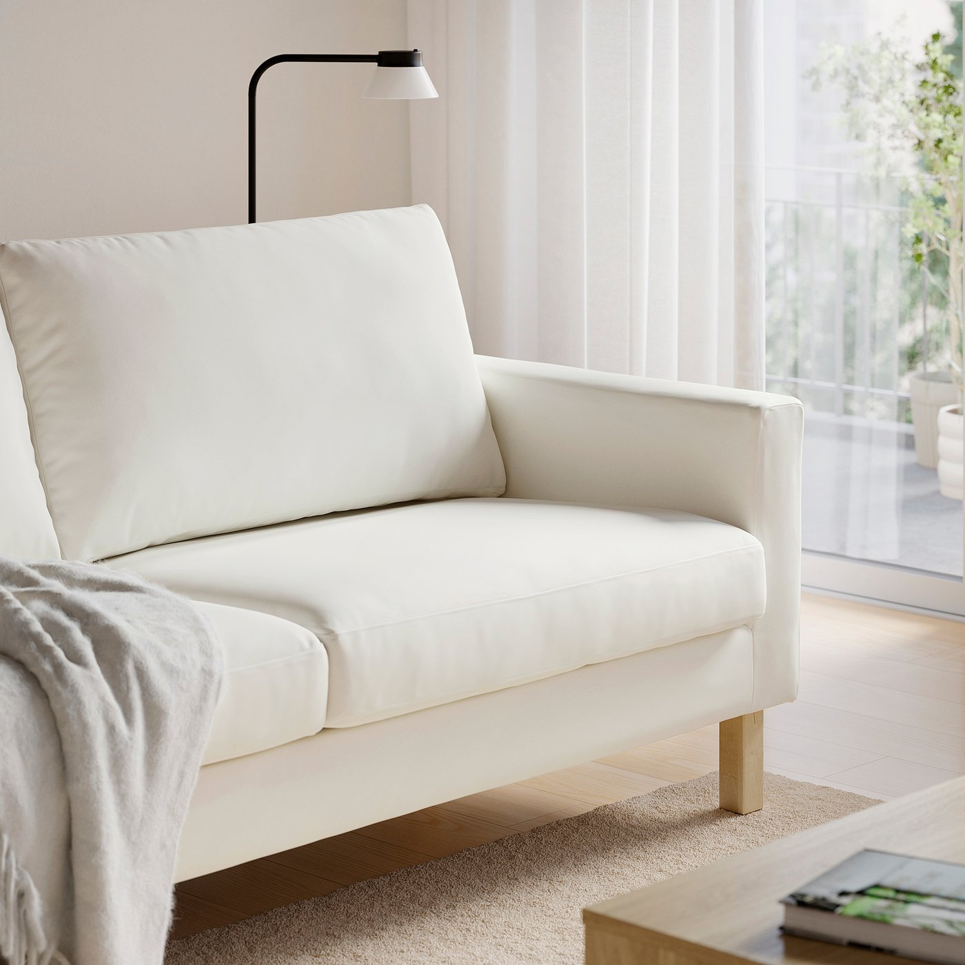 SALTSJÖBADEN 3-seat sofa, Blekinge white, 205 cm
