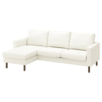 SALTSJÖBADEN 3-seat sofa with chaise longue, Blekinge white, 223x90x148 cm