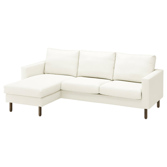 SALTSJÖBADEN 3-seat sofa with chaise longue, Blekinge white, 223x90x148 cm