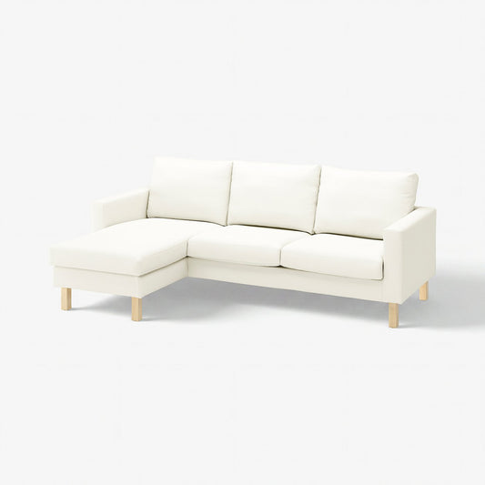 SALTSJÖBADEN 3-seat sofa with chaise longue, Blekinge white, 233x90x148 cm