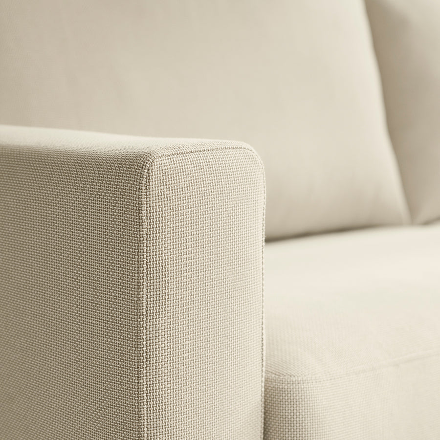 SALTSJÖBADEN 3-seat sofa with chaise longue, Fridtuna light beige, 233x90 cm