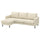SALTSJÖBADEN 3-seat sofa with chaise longue, Fridtuna light beige, 233 cm