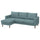 SALTSJÖBADEN 3-seat sofa with chaise longue, Fridtuna dark grey-blue, 233x90x148 cm